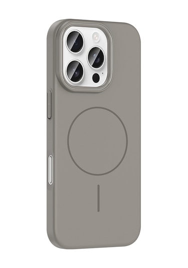 Toyigoo İphone Uyumlu 16 Pro Kılıf Magsafe Şarj Özellikli Ruby Silikon Kapak - Mürdüm Şeffaf