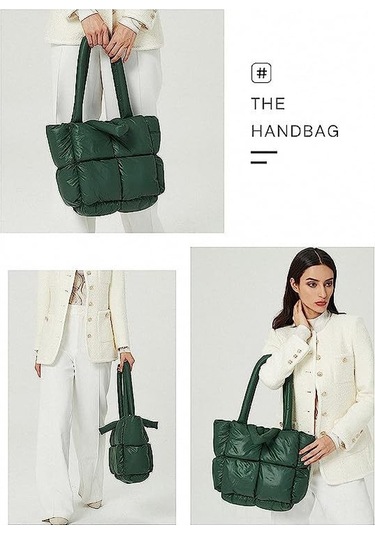 Tenfowee Şık Ve Konforlu Kadın Omuz Çantası - Yumuşak Kışlık Pamuk Dolgulu, Beyaz Renk, Uzun Saplı Ve Cep Detaylı Çok Renkli