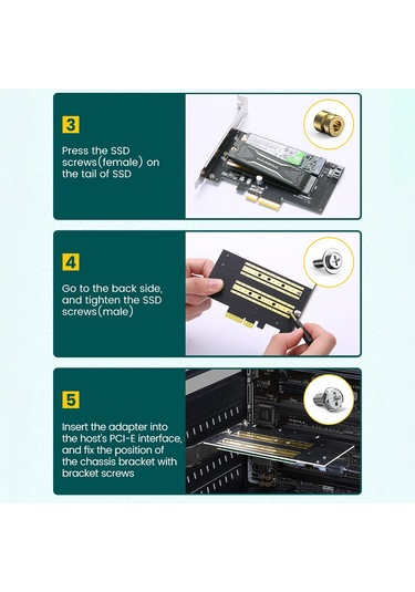 Ugreen 70504 Pcıe M2 Adaptörü Genişletme Kartı