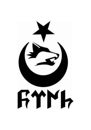 Göktürkçe Türk Kurt Hilal - Araç, Oto, Laptop, Duvar Uyumlu Sticker 10 12cm