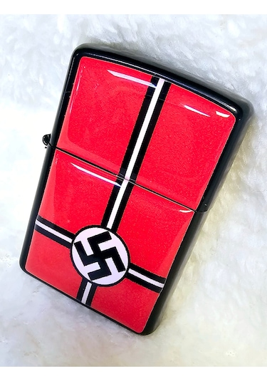 Dükkan Design İkinci Dünya Savaşı Nasyonel Sosyalist Alman İşçi Partisi Benzinli Çakmak Kırmızı - Siyah
