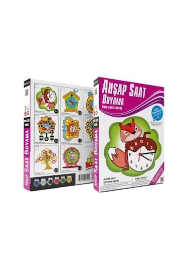 Ahşap Saat Boyama - Lazer Kesim Ahşap Saat Ve Mekanizması + 6 Boy