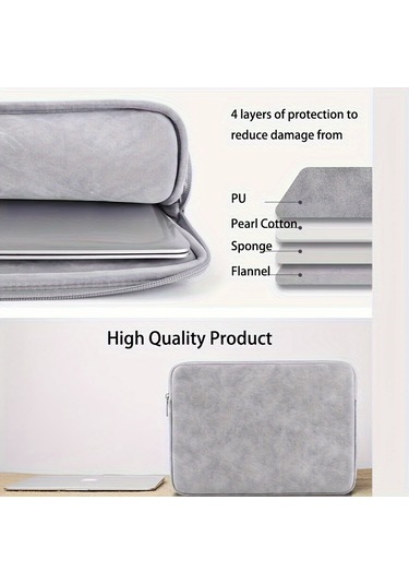 Pu Deri Dizüstü Bilgisayar Kılıfı İnce Saklama Çantası Macbook Uyumlu İçin Koyu Gri 11 İnç, Diğer
