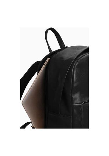 Ryoko Madison Full Grain Deri Unisex Sırt Çantası Black 3 Siyah