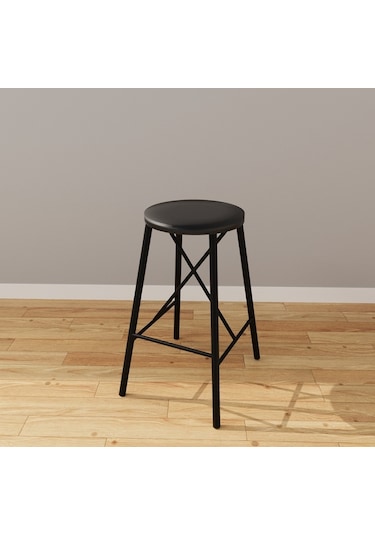 Siyah Döşemeli  Bar Sandalyesi Bar Taburesi Mutfak Sandalyesi 1 Çok Renkli