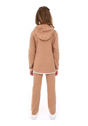 Toontoy Kız Çocuk Reglan Kol Tnty Coll Baskılı Eşofman Takım Kahverengi