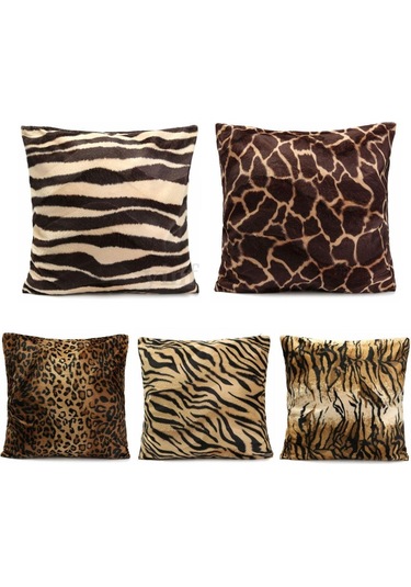 Homyl Leopar Kaplan Zebra Baskı Yastık Kılıfı Kanepe Araba Örtüsü Tarz 04