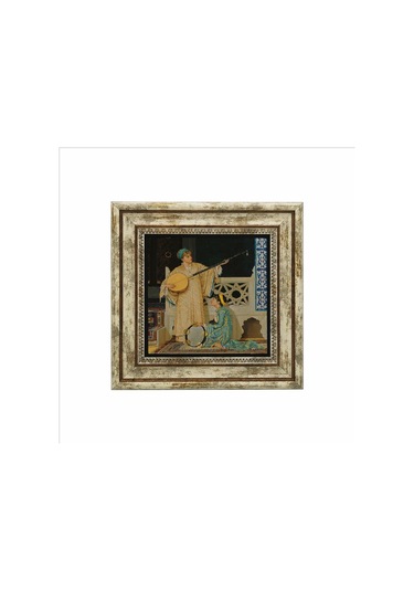 İki Müzisyen Kız Osman Hamdi Bey, 1880 Baskılı Taş Tablo 25x25