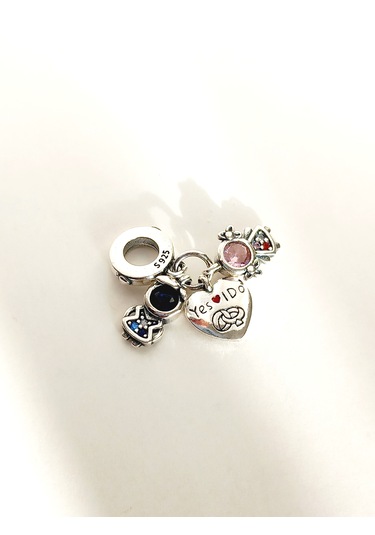 Gümüş Yes I Do Pan Tasarım Bileklik Uyumlu Kadın Charm 1