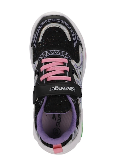 Slazenger KYRIE Çocuk Cırt Cırtlı Siyah / Mor Günlük Spor Ayakkabısı