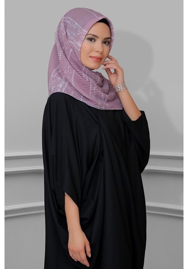 Gül Kurusu Pratik Hazır Geçmeli Tesettür Eşarp Kesik Elyaf Pilise (545491620) Gülkurusu