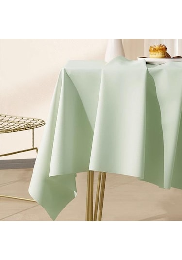 Yeşil Lüks Yüksek Dereceli Kuzu Derisi Pvc Su Geçirmez Ve Yağ Geçirmez Yıkanmaz Masa Örtüsü Dikdörtgen Ev Masa Çay Masası Ve Masa Örtüsü