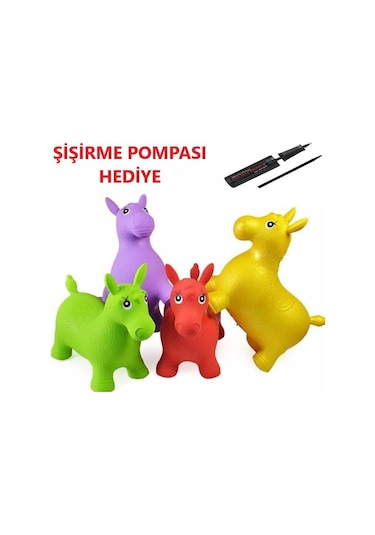 Şişme Zıp Zıp Hayvanlar Pilates Eşeği Oyuncak Pompa Dahil