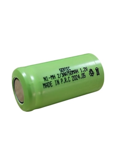 1.2v 750 Mah - 2/3aa - Ni-mh Şarjlı Pil - Başsız / Flat Head