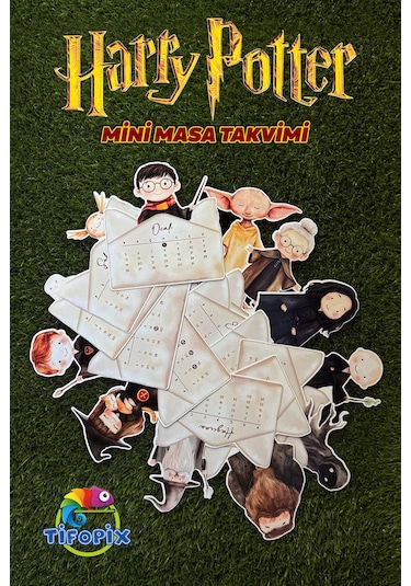 Harry Potter Temalı Ahşap Standlı Masa Takvimi 2026 Masa Takvimi