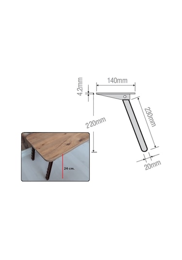 Depolife Sofra Servis Masası Sunum Sehpası İçin Plastik Katlanır Ayak 4 Ad