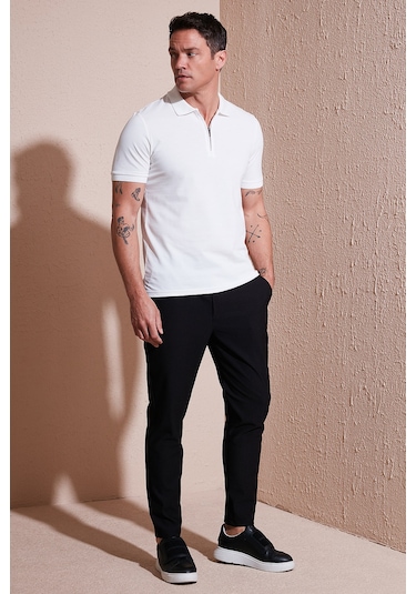 Buratti Streç Regular Fit Normal Bel Düz Paça Jogger Erkek Pantolon Cf25617953 Siyah