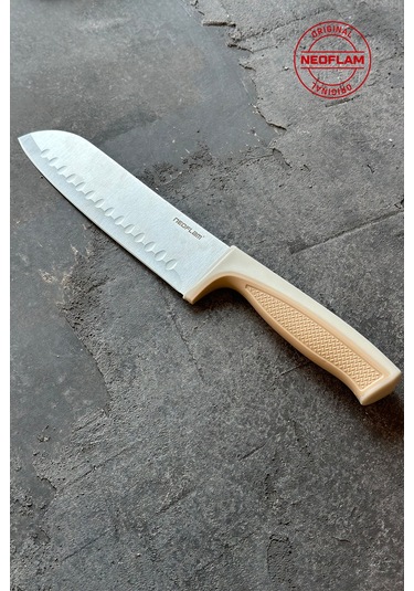 Neoflam Fika Microban Santoku Bıçağı 18 Cm Bej D-neofsk018