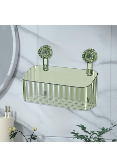 Homyl Duş Sepeti Vantuz Duvara Monte Banyo Daire Mutfak Için Yeşil