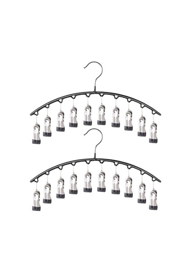 Ganzhoushop 10 Klipsli Paslanmaz Çelik Çorap Kurutma Rafı Dayanıklı Rüzgar Geçirmez Elbise Askısı Ev Çamaşırları İçin Çok Renkli