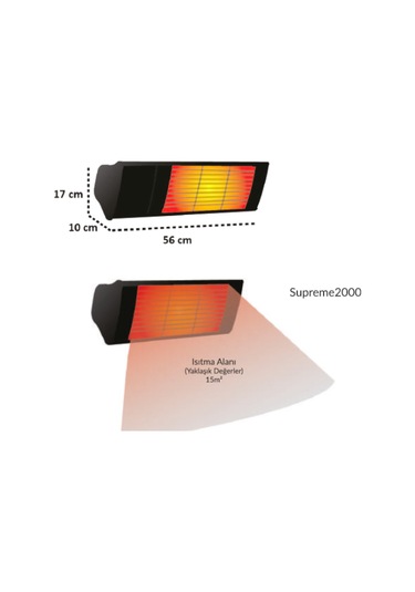 Hottable Supreme Plus 2000 Elektrikli Dış Mekan Isıtıcı