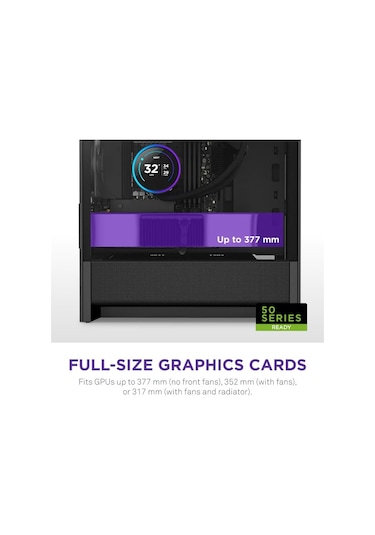 Nzxt H Series H3 Flow Cc-h31fb-01 Matx Siyah Gaming Oyuncu Akak0nzx0058