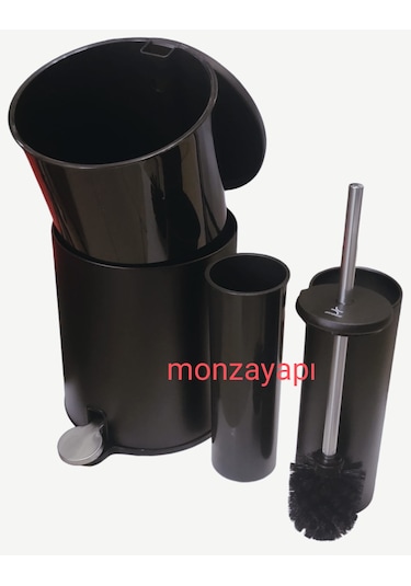 Primanova Cigo Çöp Kovası Soft Ve Wc Tuvalet Fırçası Mat Siyah