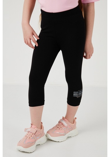 Lela Pamuklu Bisiklet Yaka Kısa Kollu Taytlı Alt-Üst Kız Çocuk Takım 6212007 Pembe