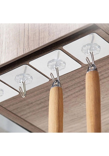 10/20/50 Adet Kendinden Yapışkanlı Evrensel Kancalar Şeffaf