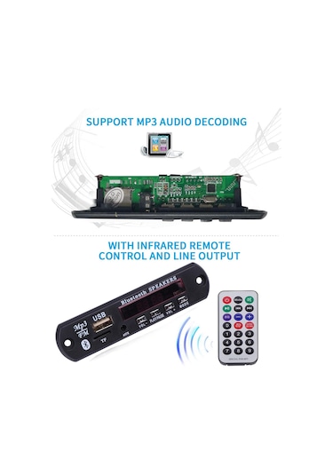 Usb Tf Radyo Kablosuz Mp3 Çalar Dekoderler Kurulu - Mp3 Çalar