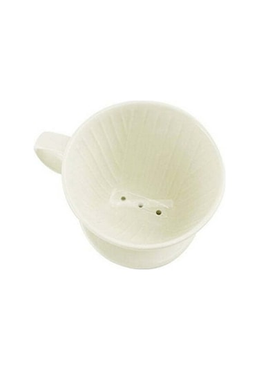 Fosenze Porçelen 3 Delikli Filtre Kahve Çekirdeği - 2-4 Kişilik, Yavaş Ekstraksiyonlu, No.2 Filtre Kağıdı Uyumlu Kahve Hazırlama Seti Beyaz