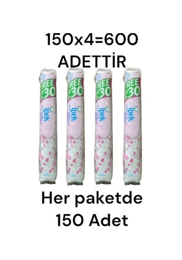 İpek 150'lik 4 Adet 150x4 600 Adet Makyaj Pamuğu