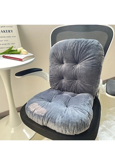 Xuweiwei 1 Adet Gri Yumuşak Ofis Koltuğu Minderi - Makinede Yıkanabilir Sırt Ve Oturak Desteği Gri