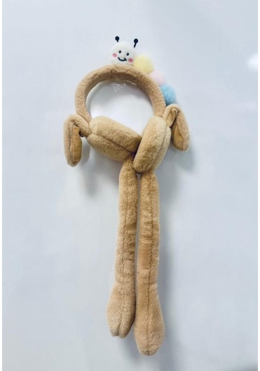 Gala Haretli Sesli Çocuk Tırtıllı Peluş Kulaklık Kahverengi