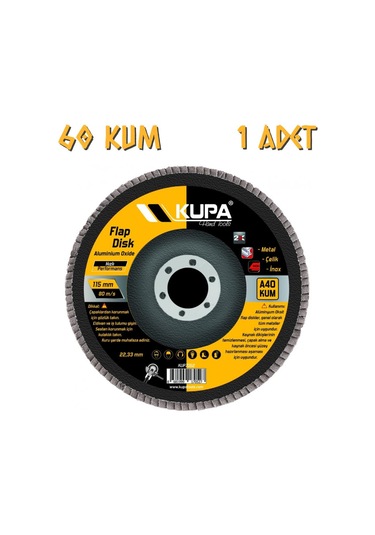 Kupa Katlı Flap Disk Zımpara A60 Kum