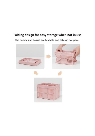 Sones İstiflenebilir Katlanabilir Saklama Sepetleri Ev Mutfak Saklama Kutusu Düzenleyici Saplı 24,4 X 18 X 1,4 Cm Yeşil