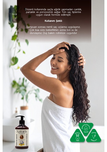 Naturix Tuzsuz Keratin Bakım Saç Kremi 500 ML