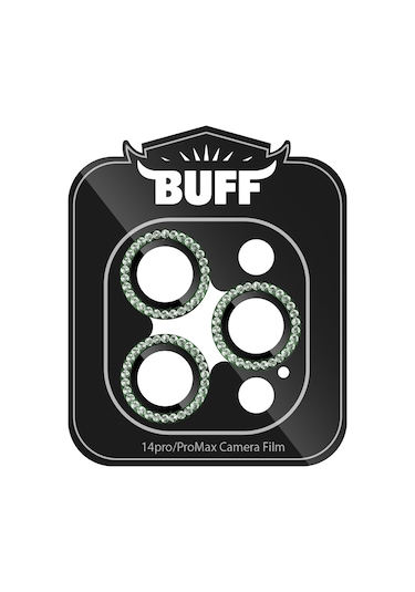 Buff Iphone Uyumlu 14 Pro / 14 Pro Max Uyumlu Diamond Lens Koruyucu Koyu Yeşil