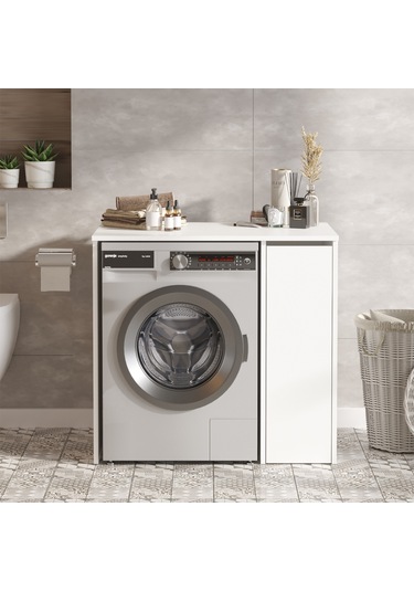 Robin Home Diana Çamaşır Makinesi Dolabı Çekmeceli Beyaz