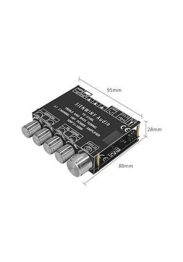 Aubyhe Ys-s100l Bluetooth 5.0 2.1 Kanal Güçlü Ses Amplifikatörü, 100w Bass Ve 50w Stereo Çıkış, Frekans Ayarlı