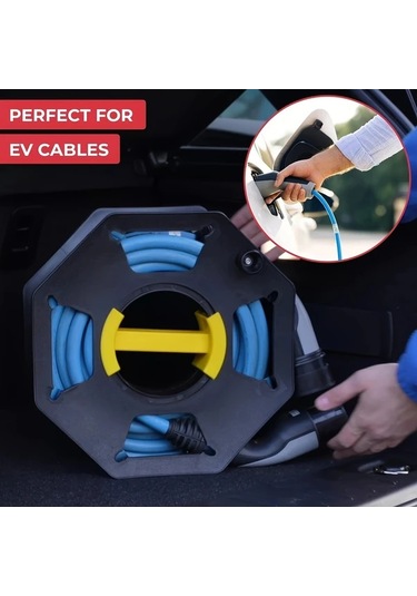 Sunshine011 Siyah 6 Çekirdekli Portatif Araç Kablo Düzenleyici Sarıcı 25m