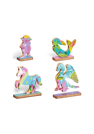 Ahşap Puzzle - Unicorn Canlı Renkler