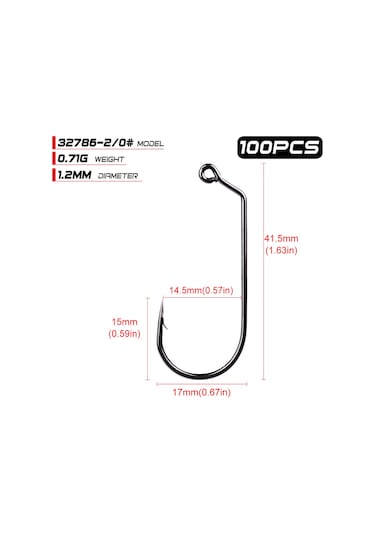 Yuntech01 100 Adet Yüksek Karbon Çelik Ters İğneli Balık İğnesi 2/0 Numara