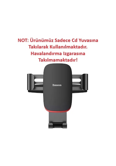 Baseus Metal Age Gravity Araç İçi CD Girişli Telefon Tutucu Siyah