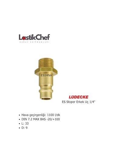 Lüdecke Es14na Es Stoper Erkek Uç R1/4"