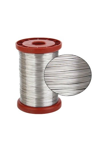 Moveevo Dayanıklı Paslanmaz Çelik Arı Kovanı Teli - 0.55mm Bal Peteği Sabitleme Teli Gümüş