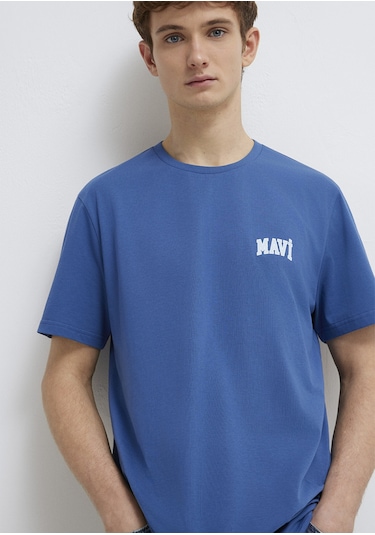 Mavi - Mavi Logo Baskılı Mavi Tişört 0611714-70719 Mavi