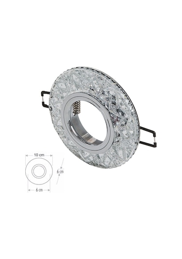 Cata Sim Led Çerçeve Kristal Yuvarlak Dekoratif Cam Spot Ct-6598