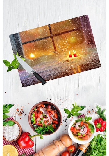 Kış 2 Cam Kesme Tahtası - Cam Kesme Tablası 30 Cm X 40 Cm