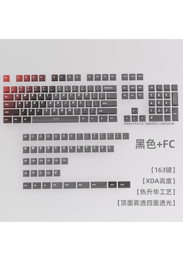 Mekanik Klavye Keycaps Rgb Şeffaf Gaming Pbt Tuş Takımı Black